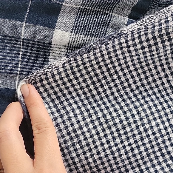 Anthropologie Pilcro Boyfriend Plaid Shirt Sz XS/S Oversized Blue Button Down - Picture 11 of 13